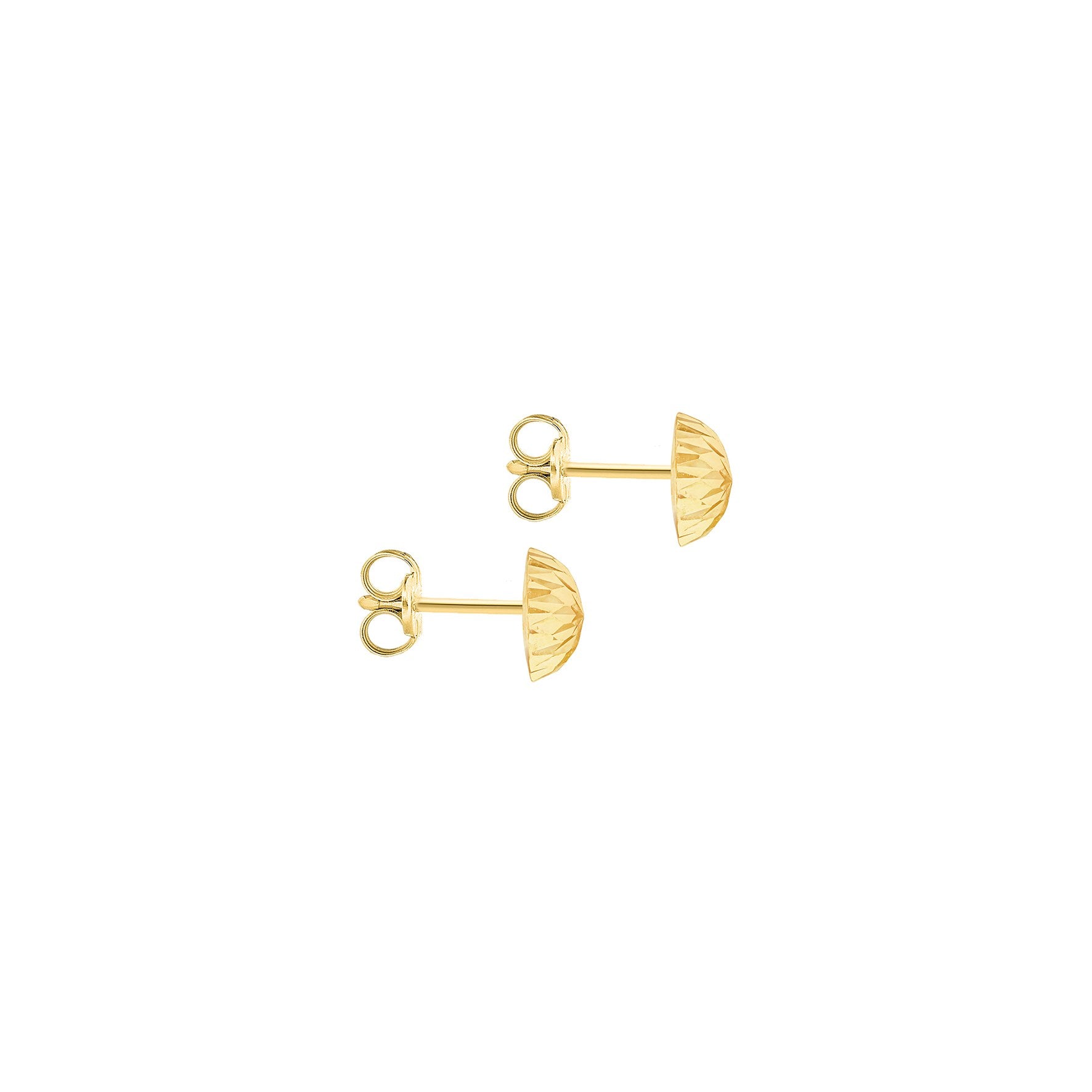 9ct Yellow Gold 6mm Diamond Cut Stud Earrings