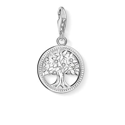 Thomas Sabo Sterling Silver Cubic Zirconia Tree of Life Charm Pendant