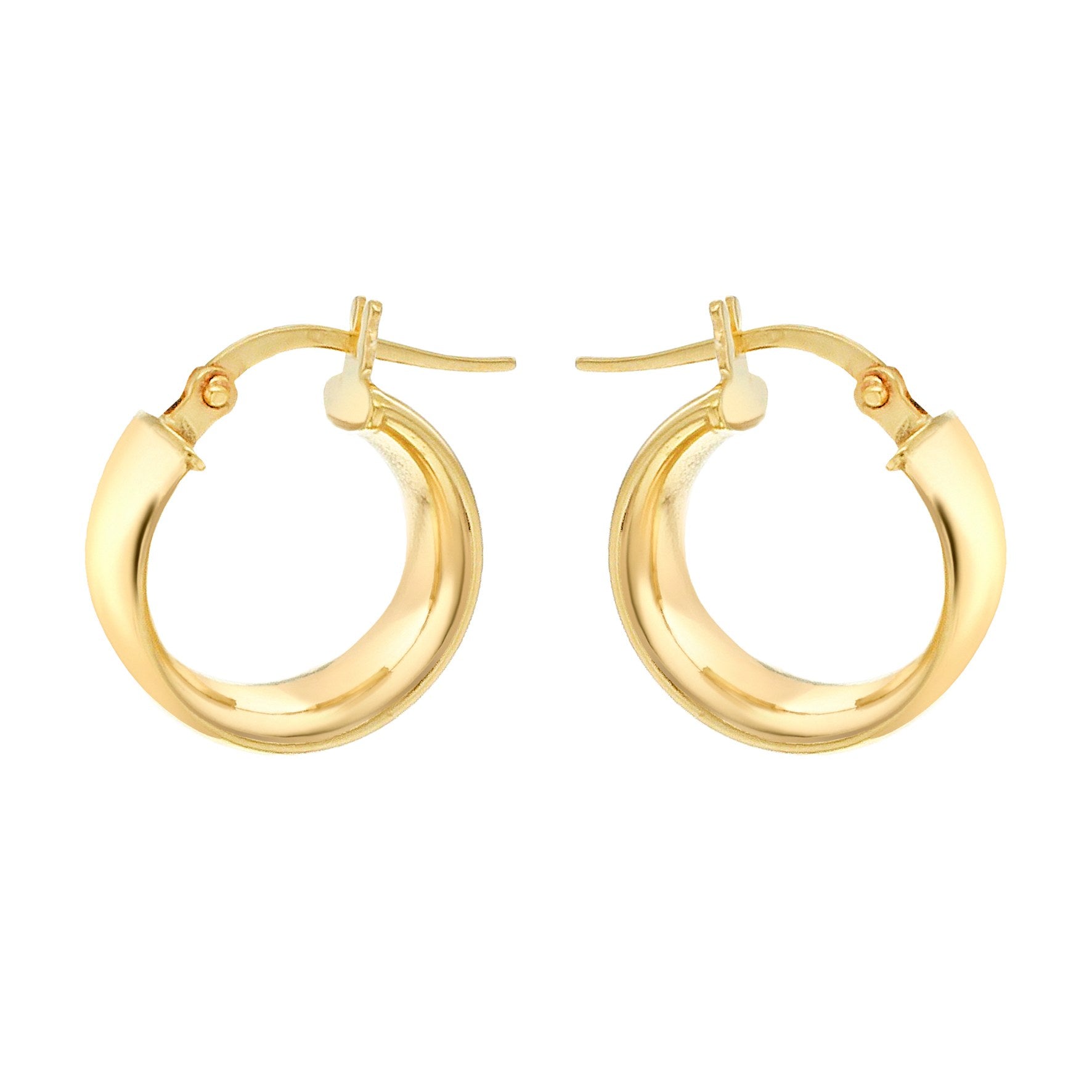 9ct Band Creole Earrings 14mm