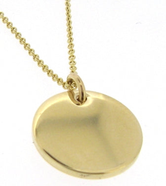 9ct Yellow Gold Disc Pendant 16-18 inches Necklace