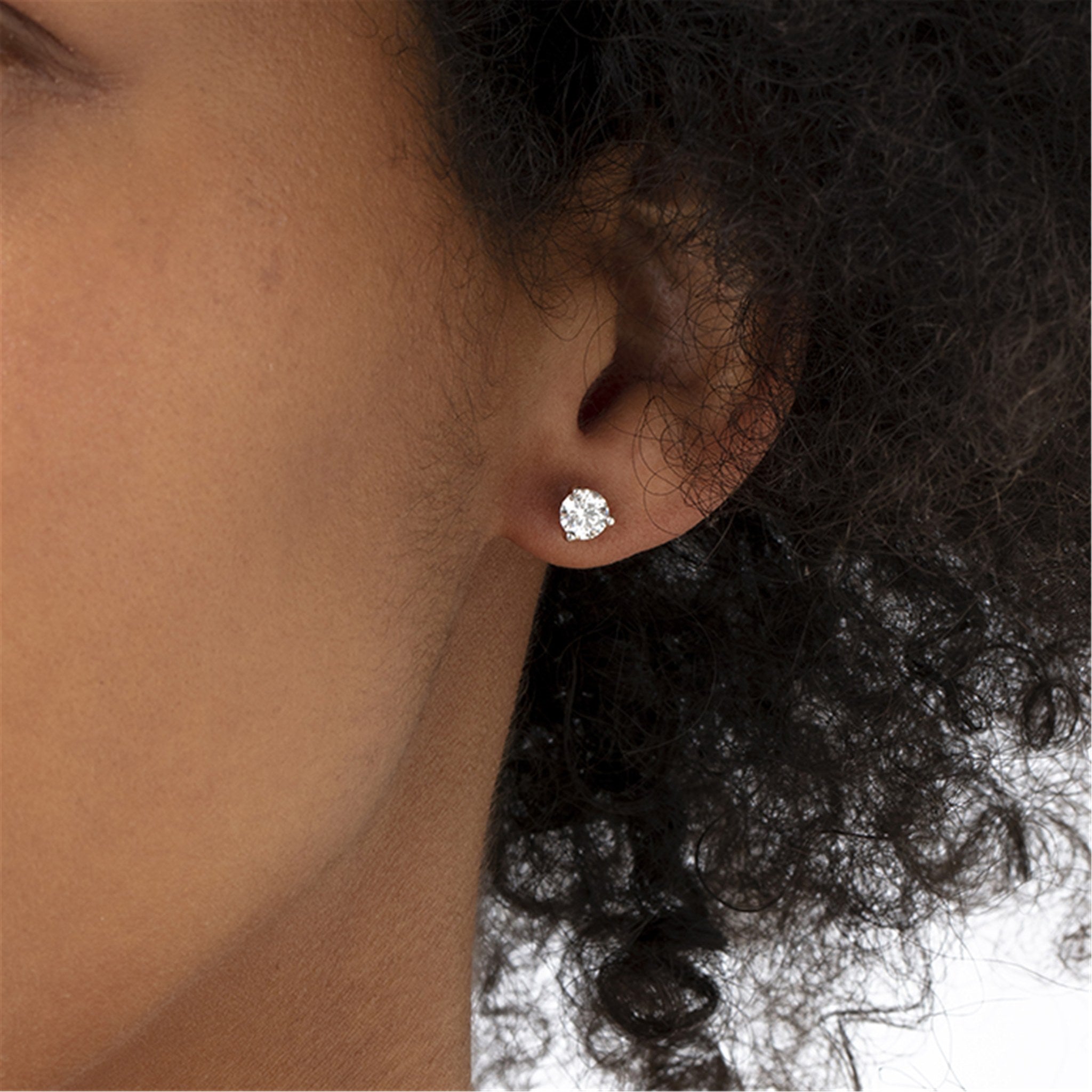 Hearts On Fire 18ct White Gold 0.74ct Three-Prong Stud Earrings