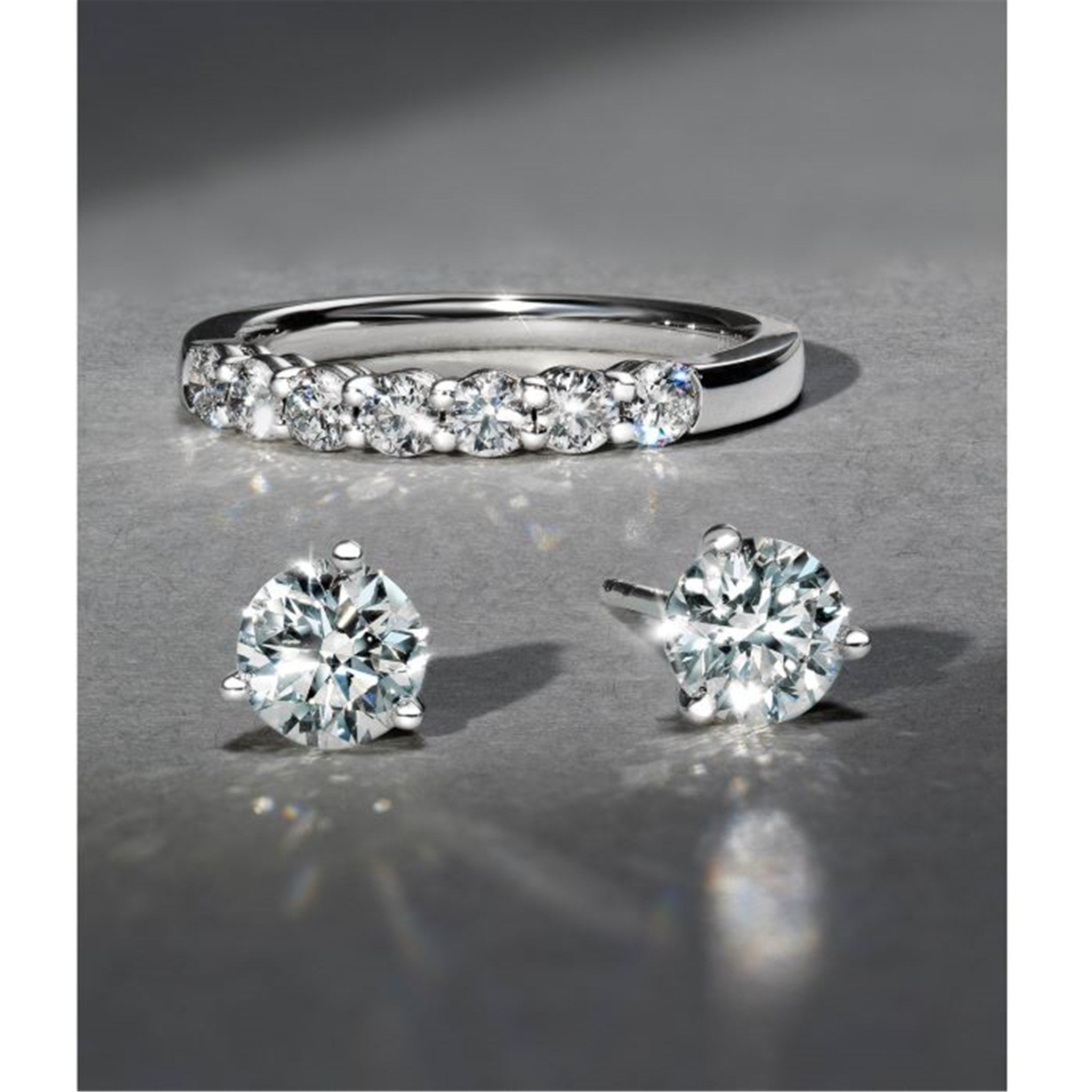 Hearts On Fire 18ct White Gold 0.74ct Three-Prong Stud Earrings