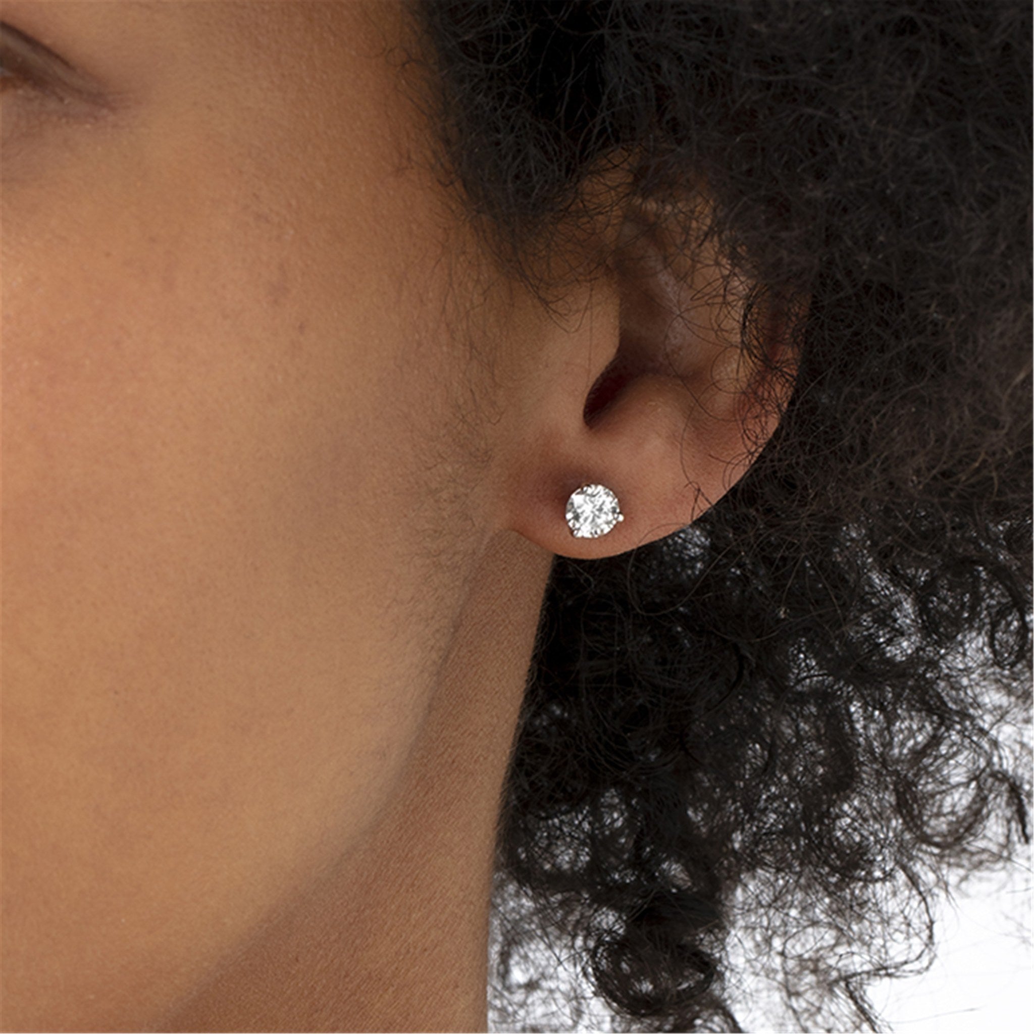 Hearts On Fire 18ct White Gold 1.00ct Three-Prong Stud Earrings