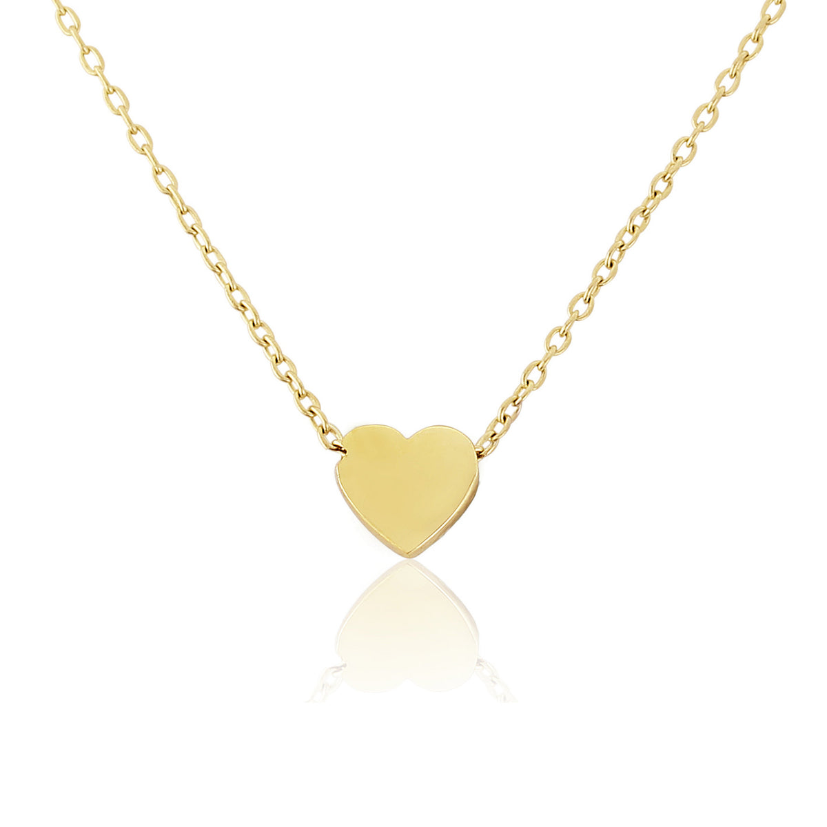 9ct Yellow Gold Heart Necklace 18'