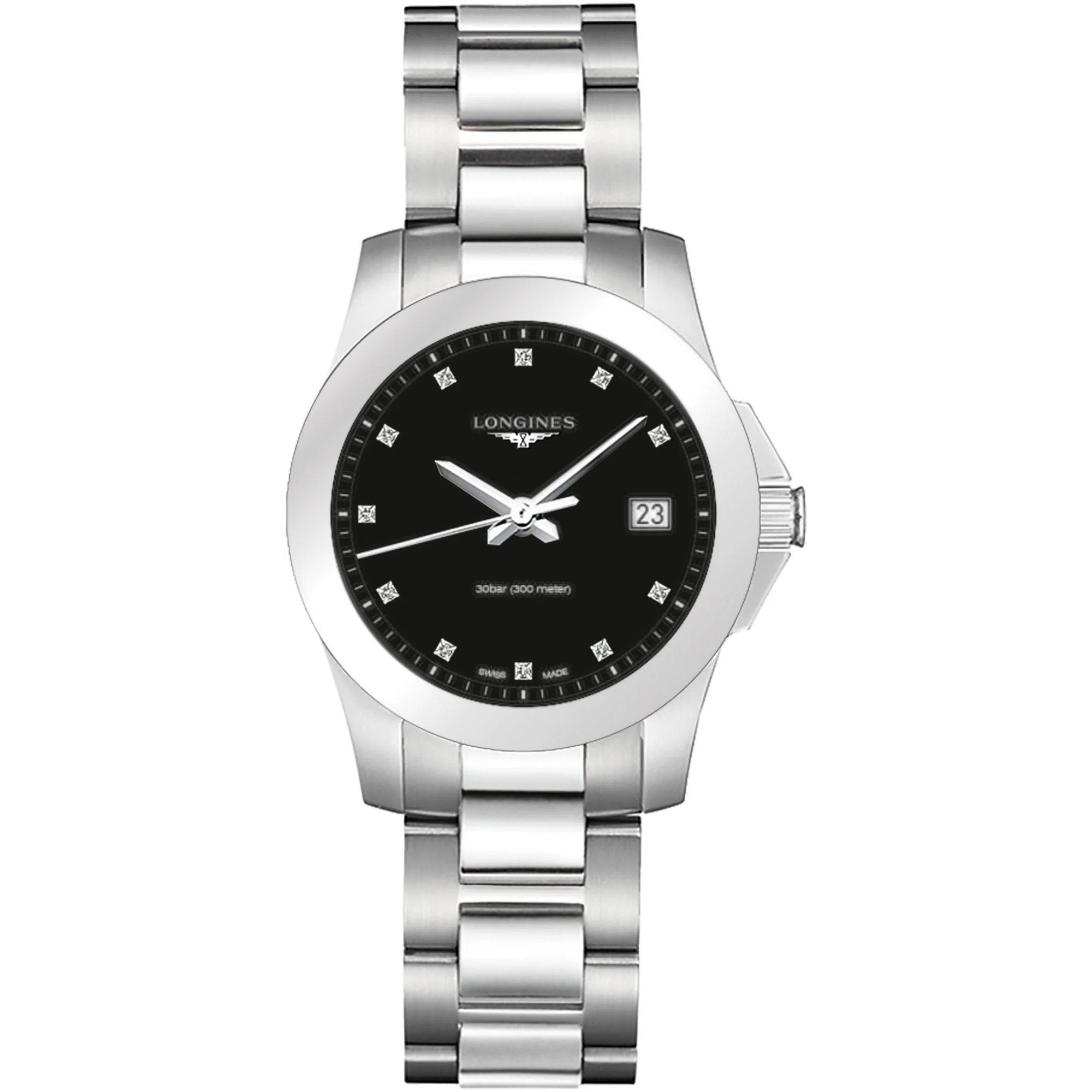 Longines Conquest 34mm Black Dial Quartz Ladies Watch