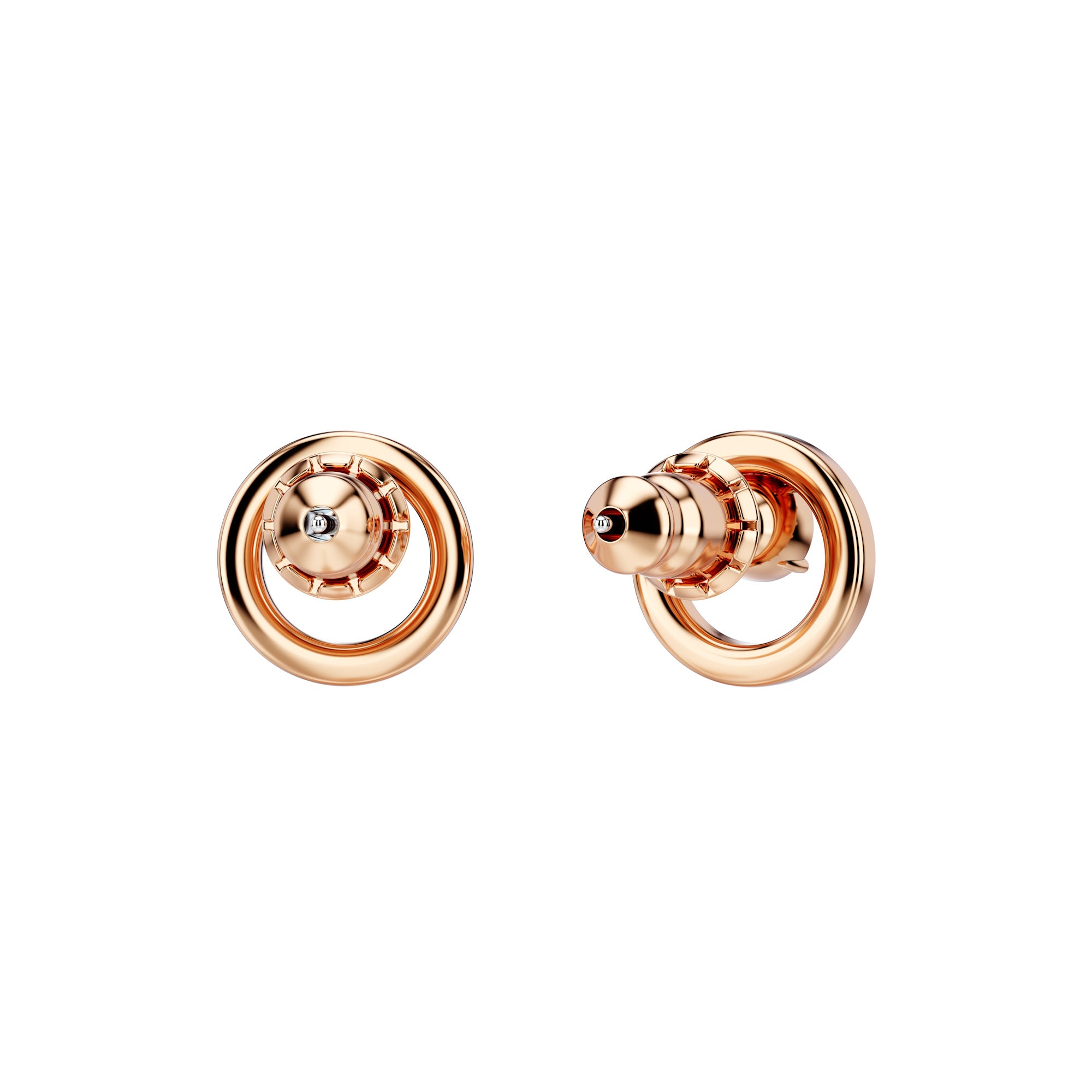 Swarovski Creativity Circle Small Pierced Earrings in Rose Gold Plated Metal