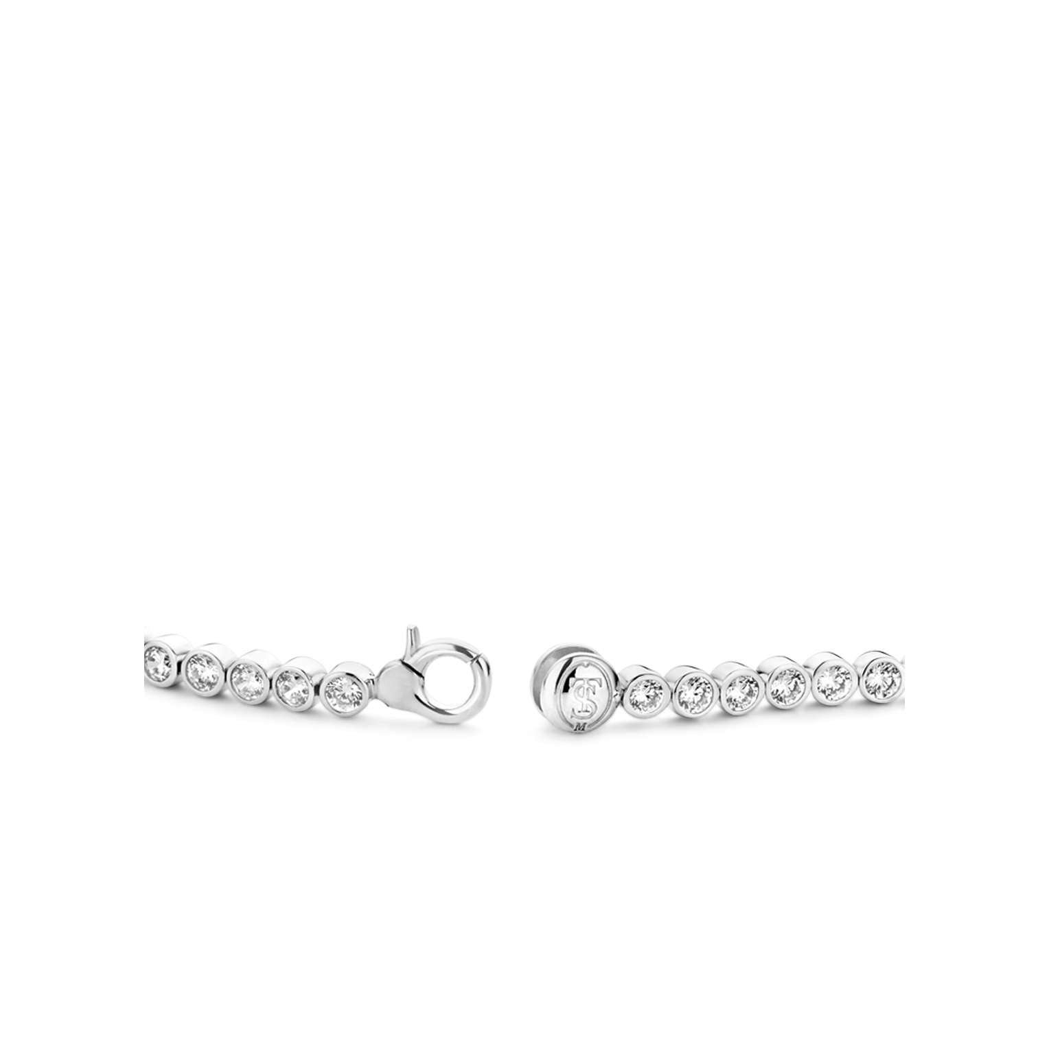 Ti Sento Sterling Silver Cubic Zirconia Rubover Tennis Bracelet 18cm