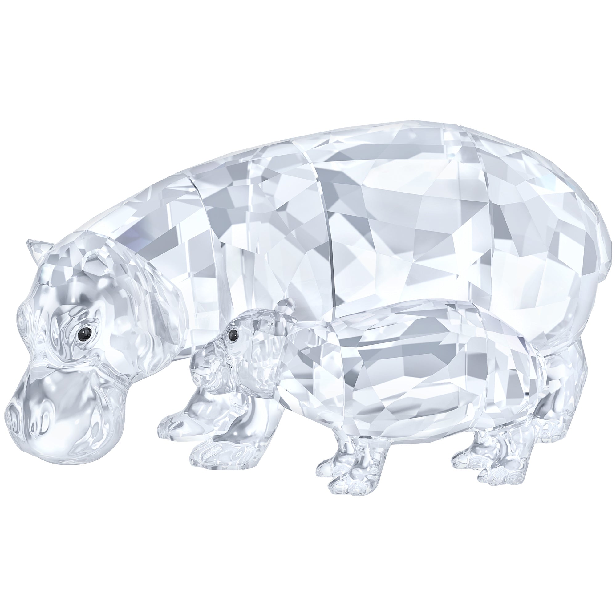 Swarovski Hippo Mother with Baby Figurine