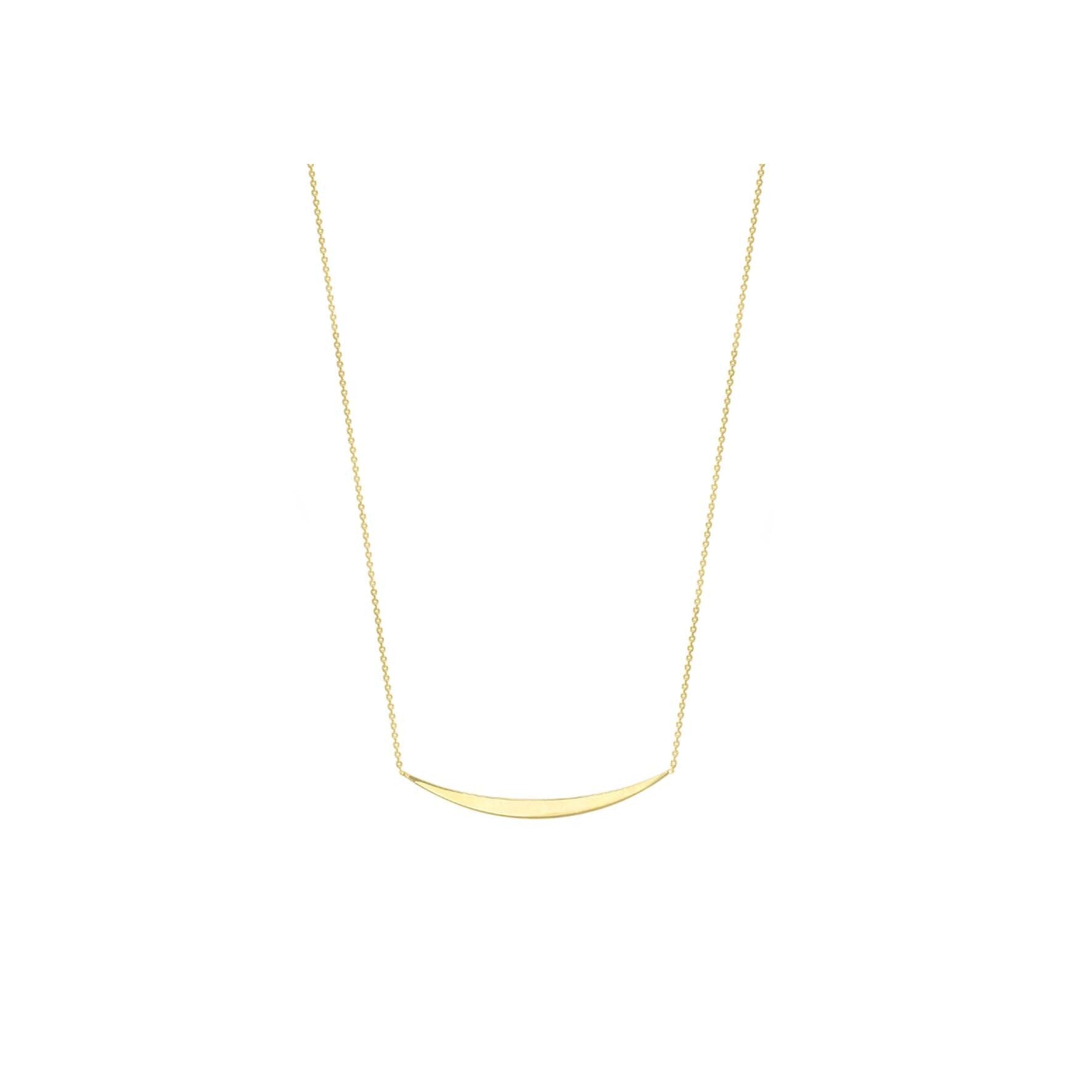 9ct Yellow Gold Half Moon Bar Chain Necklace