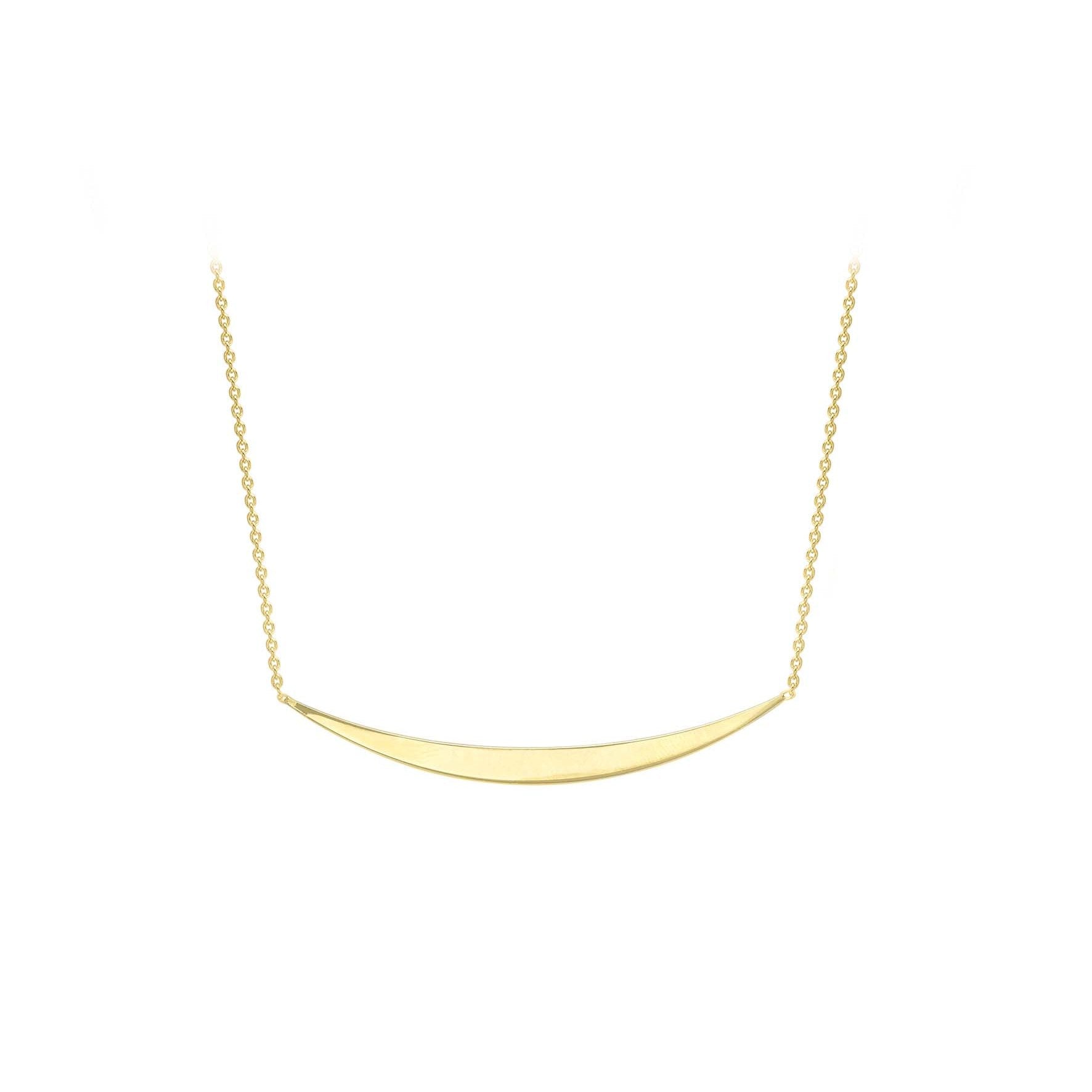 9ct Yellow Gold Half Moon Bar Chain Necklace
