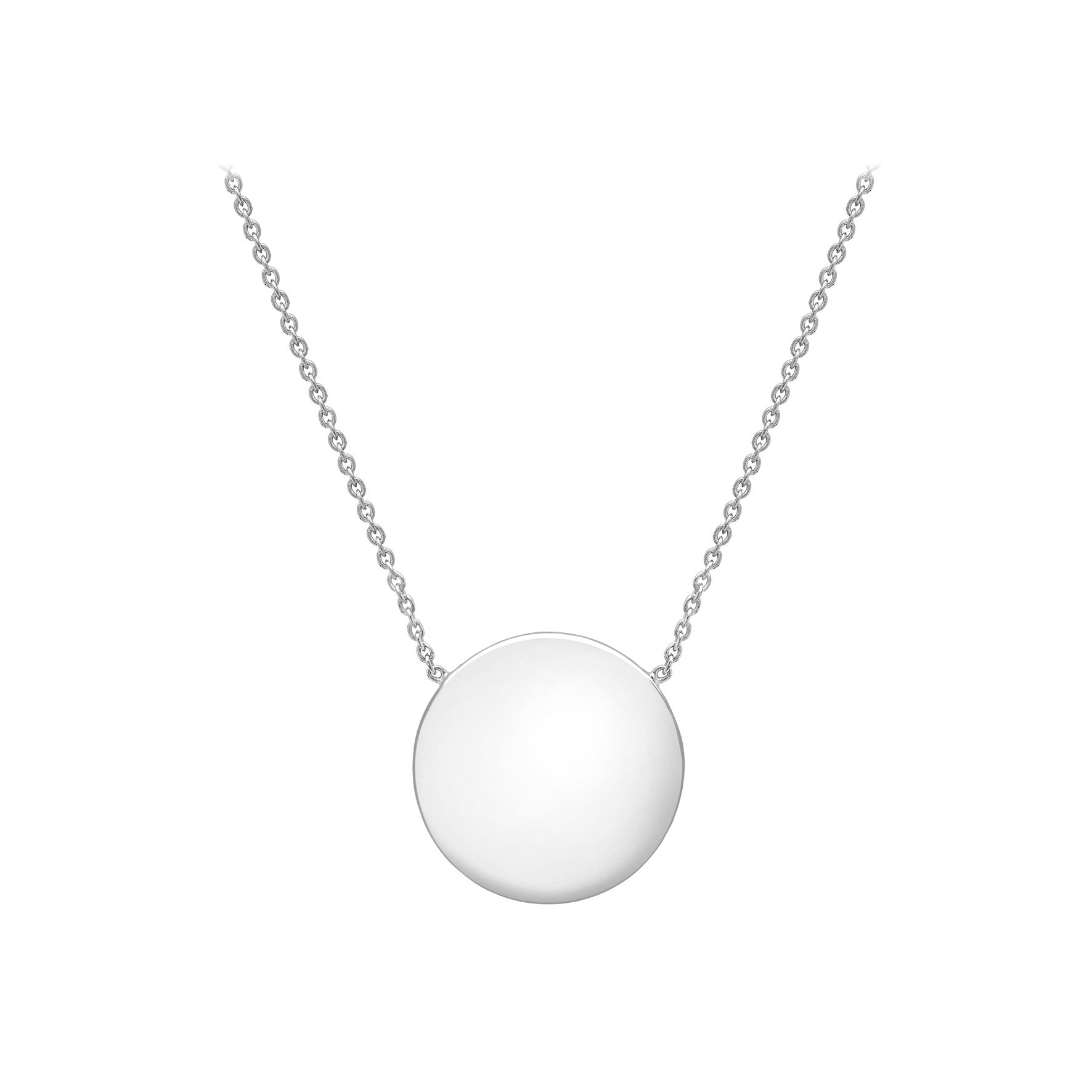 Elegant 9ct White Gold Polished Disc Adjustable Necklace