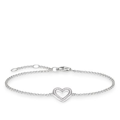 Thomas Sabo Sterling Silver Heart Bracelet with Cubic Zirconia