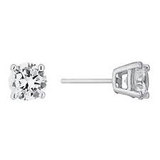 9ct White Gold CZ Stud Earrings