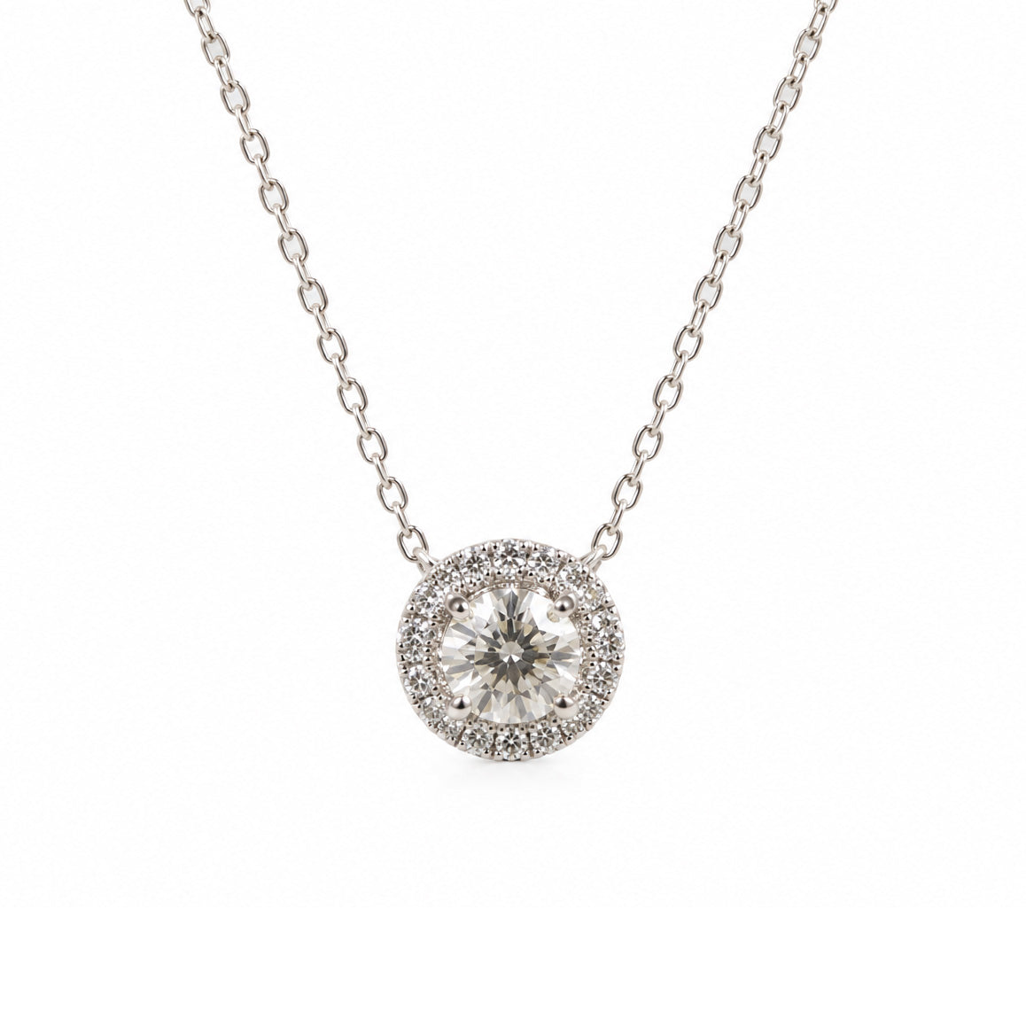 Forevermark - Centre of My Universe, 18ct White Gold, Round Brilliant, Halo Pendant