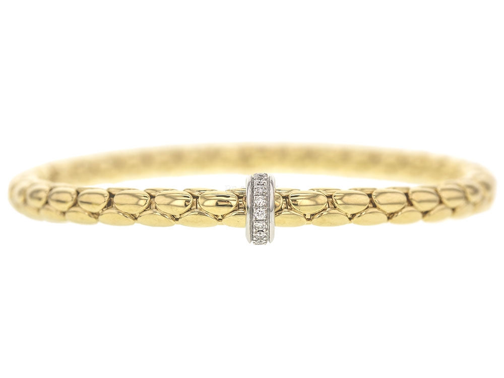 Chimento Stretch Spring 18ct Yellow & White Gold Bracelet 0.10ct