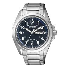 Citizen Garrison Day-Date - Blue Dial, White Numerals, Steel Bracelet, 43mm