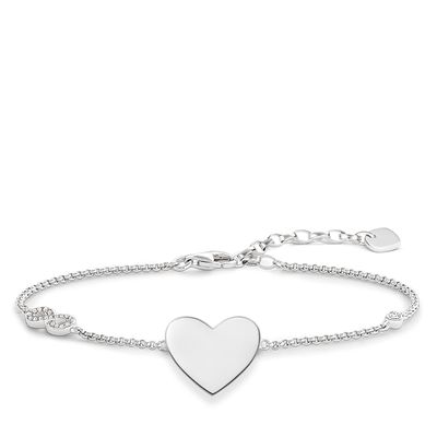 Thomas Sabo Sterling Silver Heart and Infinity Bracelet with Cubic Zirconia