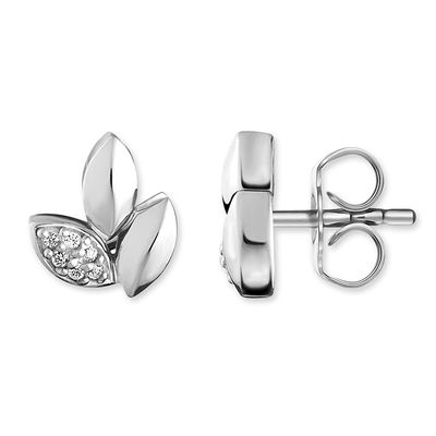 Thomas Sabo Sterling Silver Leaves Earrings with Diamond