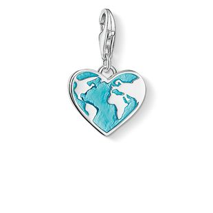 Thomas Sabo Sterling Silver Heart Globe Charm Pendant
