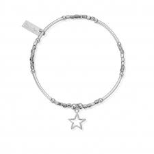Sterling Silver Open Star Noodle Cube Bracelet
