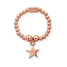 Rose Gold Plated Sterling Silver Star Ring