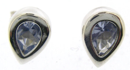 Sterling Silver & Blue Stone Stud Earrings