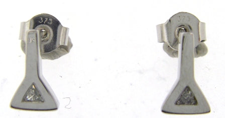 9ct White Gold Stone Set Stud Earrings