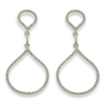 Sterling Silver CZ Drop Earrings