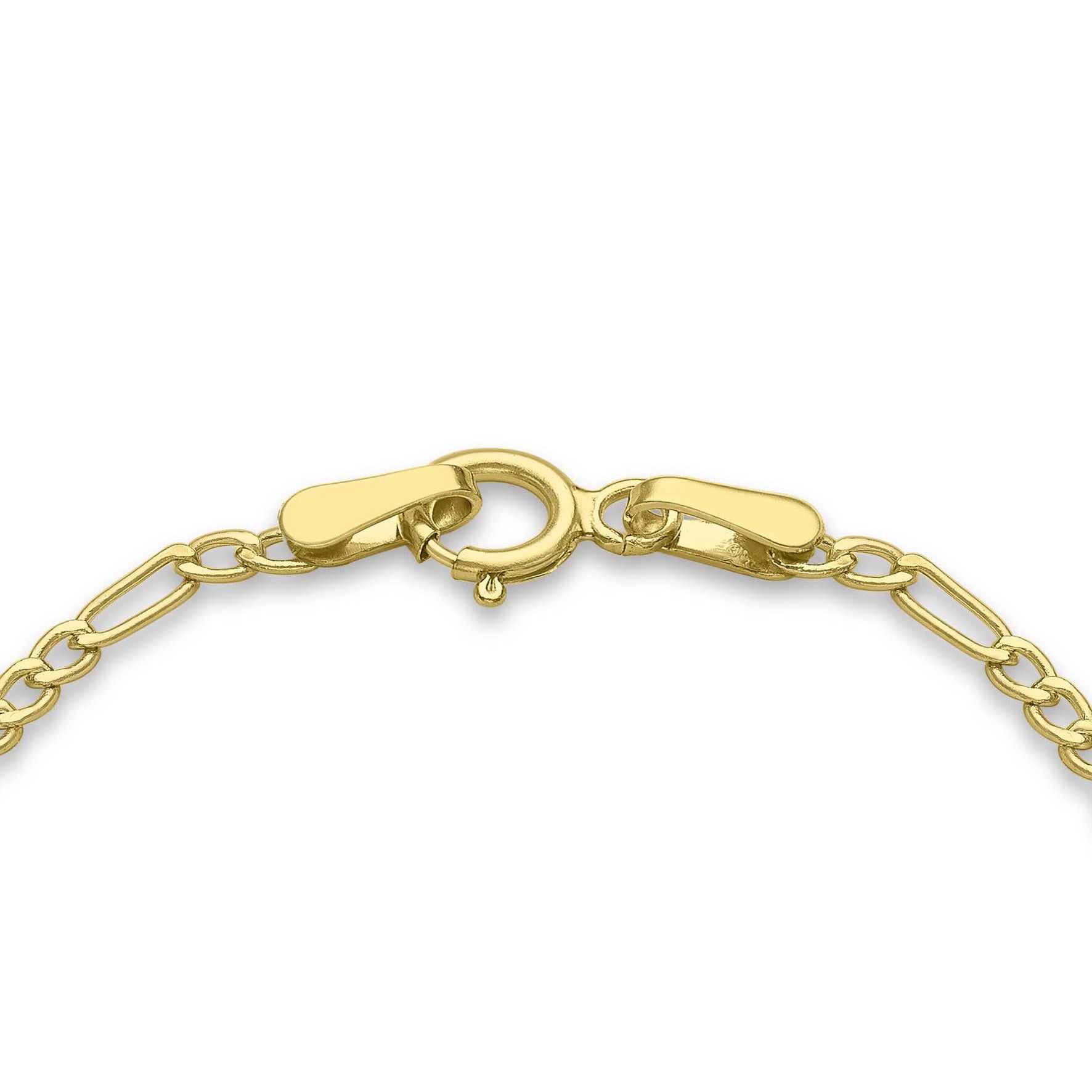 9ct Yellow Gold Baby 60 Hollow Figaro ID Bracelet 13cm