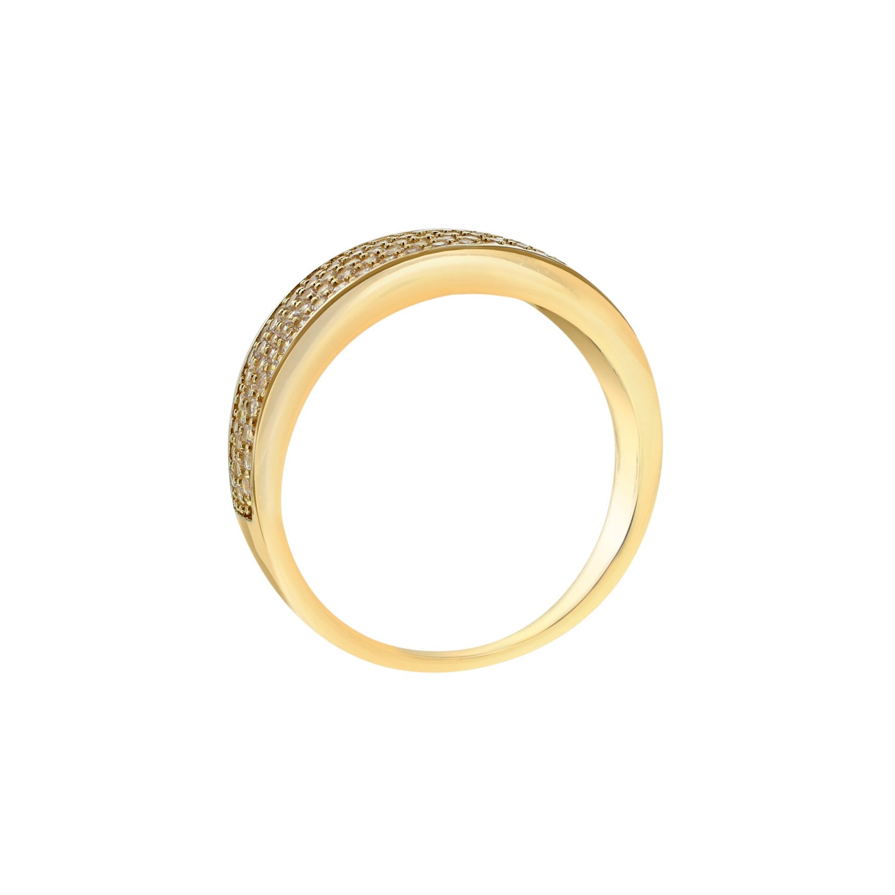 9ct Yellow Gold Cubic Zirconia Flush Pave Taper Ring
