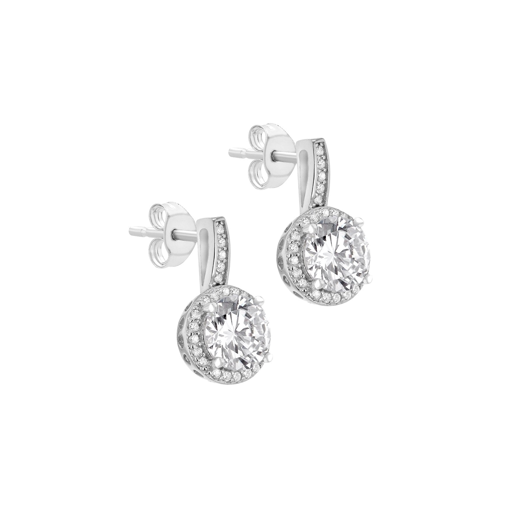 Sterling Silver Cubic Zirconia Drop Earrings