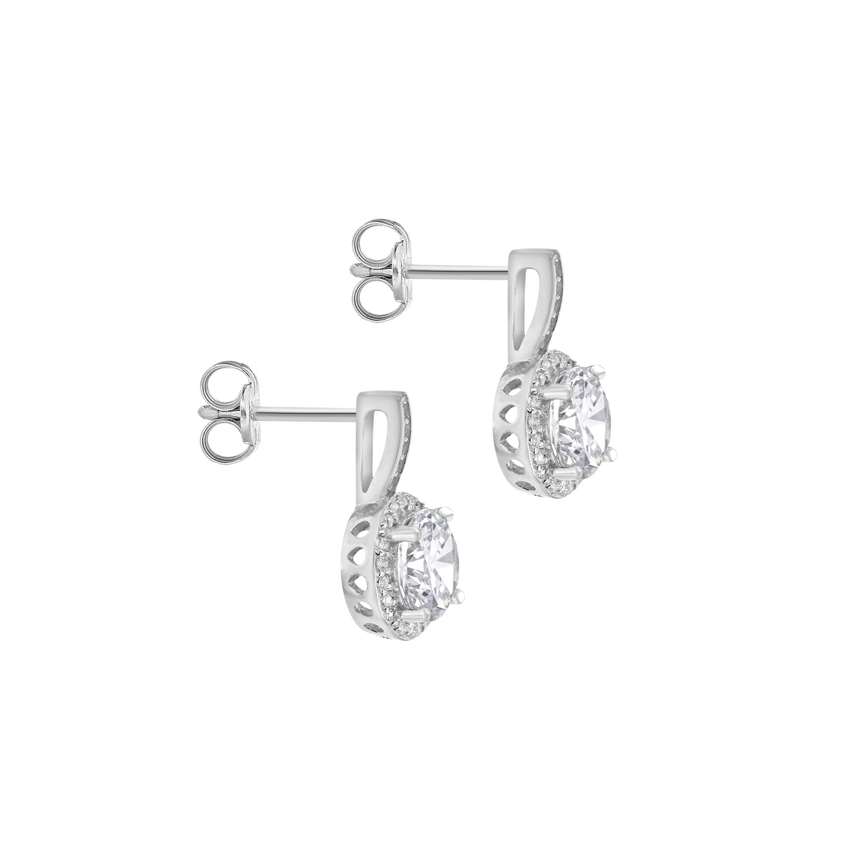 Sterling Silver Cubic Zirconia Drop Earrings