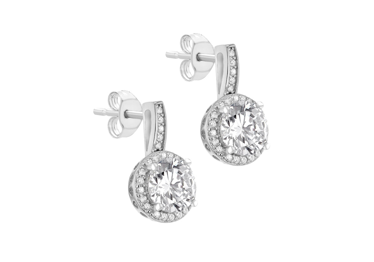 Sterling Silver Cubic Zirconia Drop Earrings