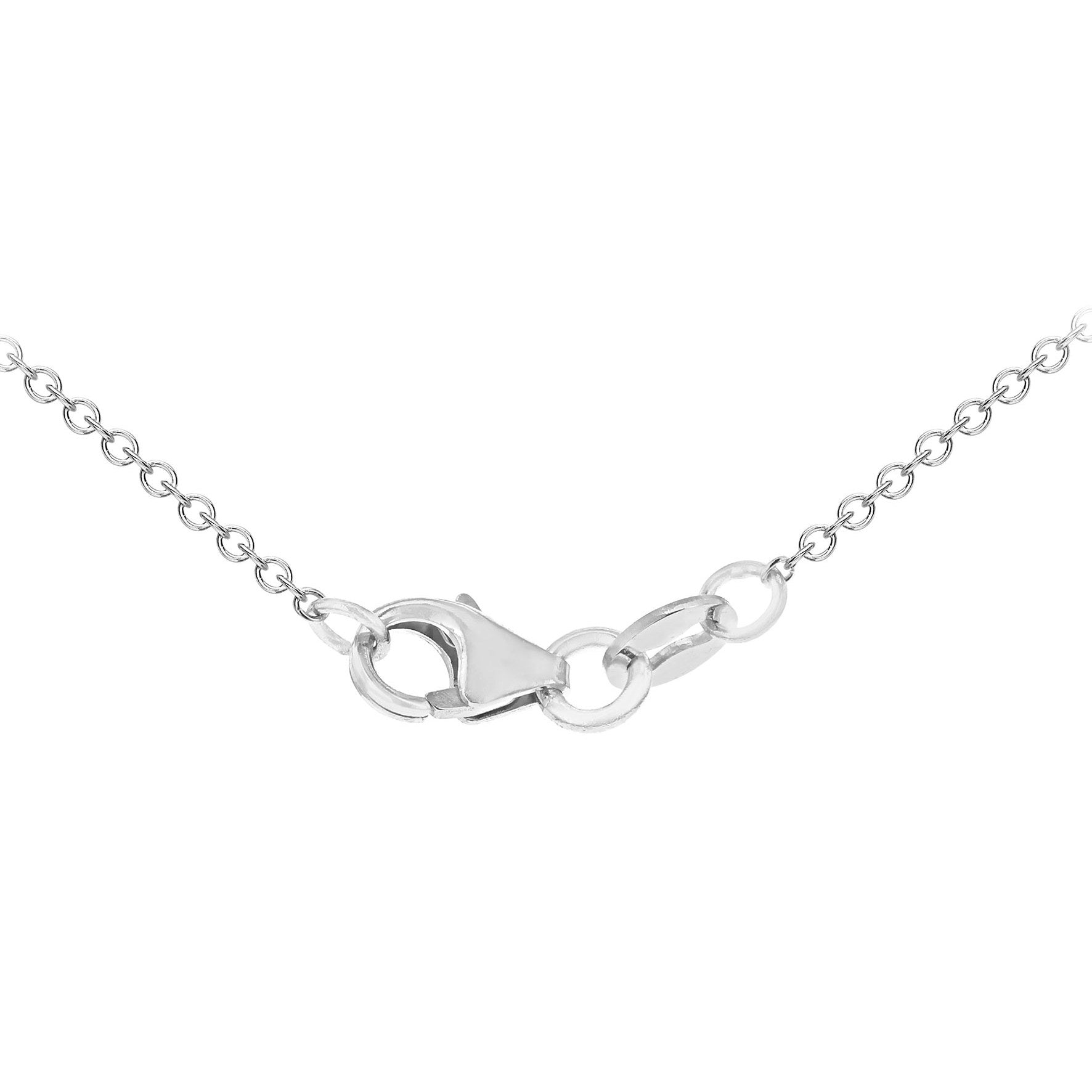 9ct White Gold Cubic Zirconia Halo Pendant & Chain 18'