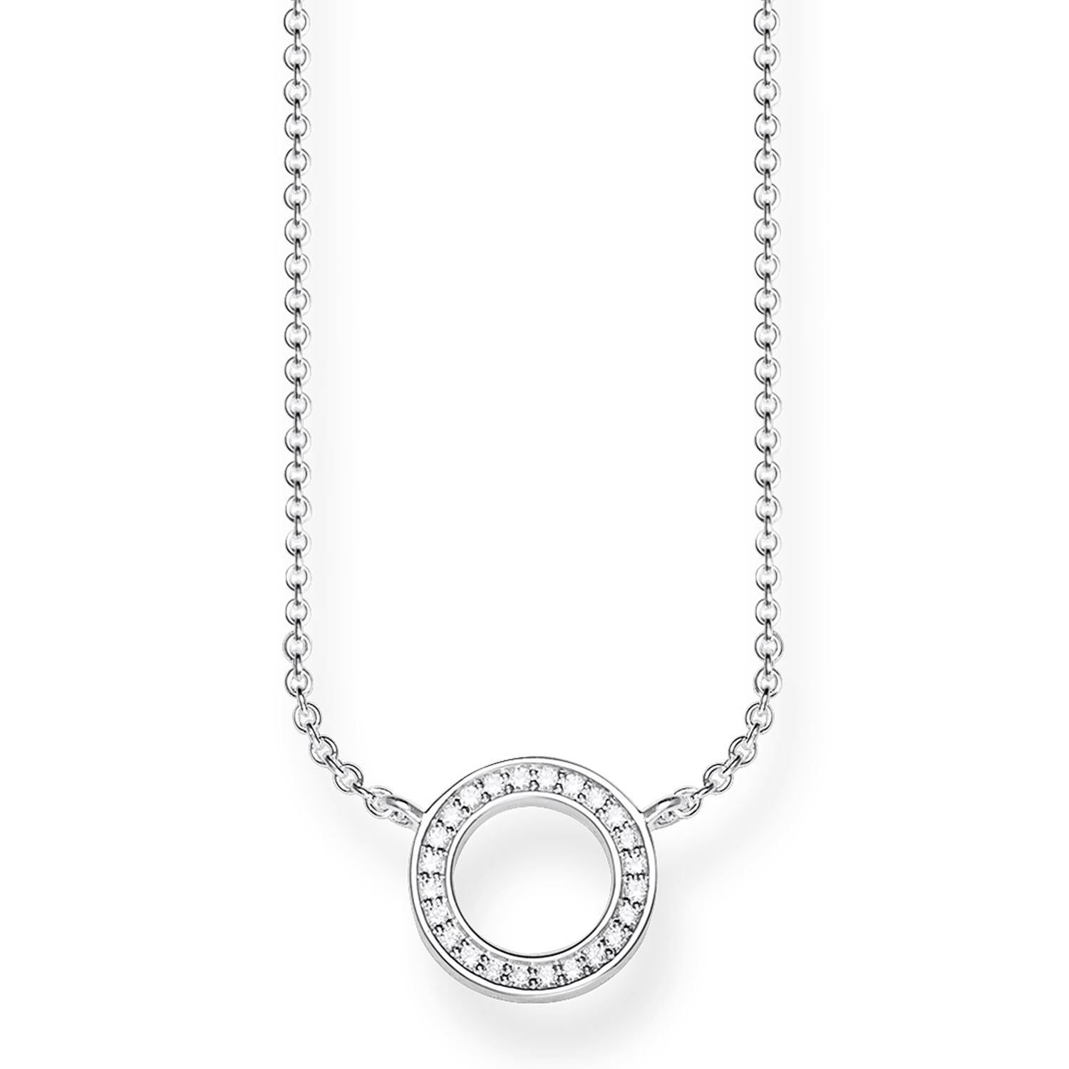 Thomas Sabo Sterling Silver Circle Small Necklace with Cubic Zirconia
