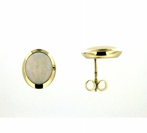 9ct Yellow Gold Round CZ Rubover Set Stud Earrings