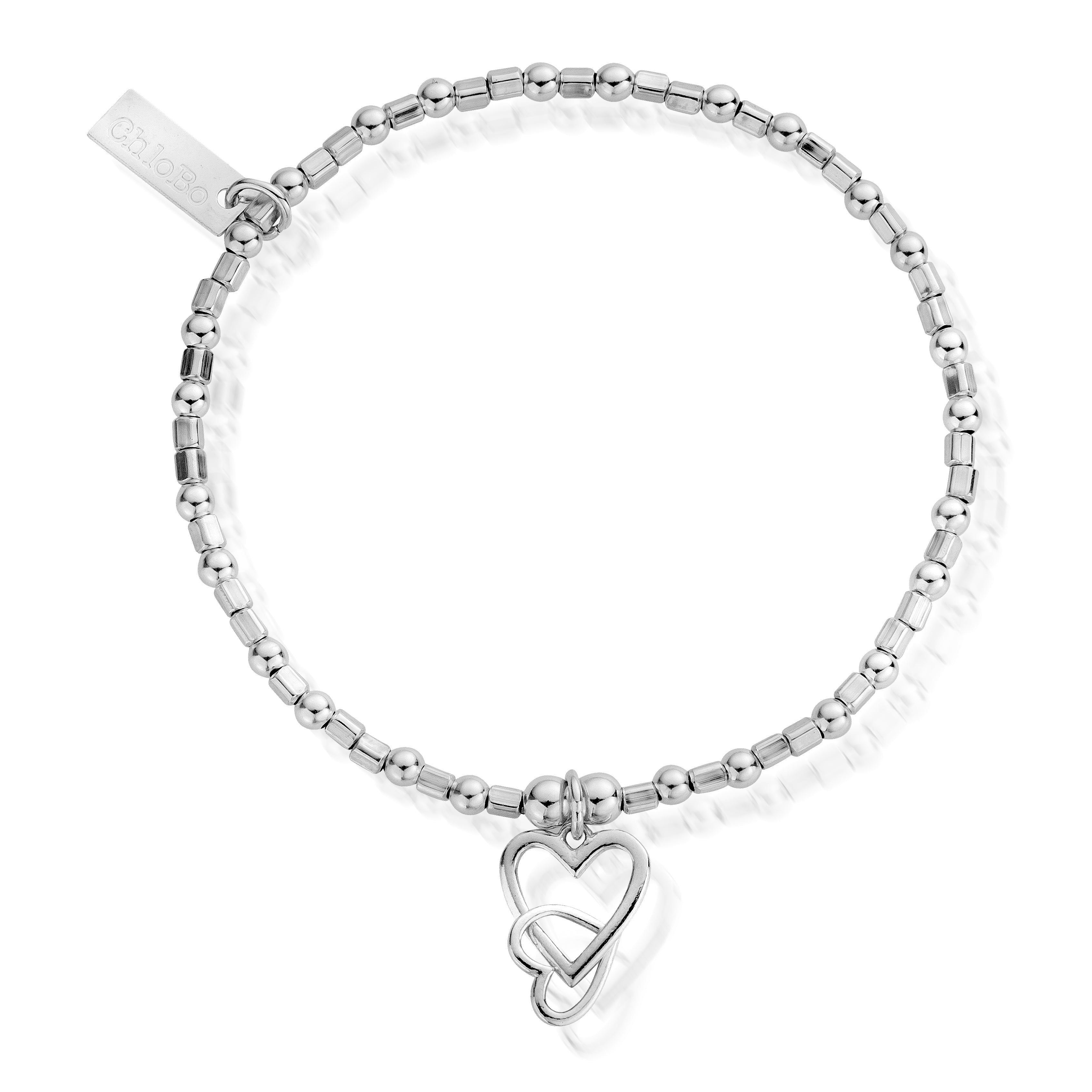 SS Mini Cube Interlocking Love Heart Bclt