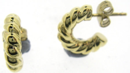 Lustrous 9ct Yellow Gold Cubic Zirconia Hoop Earrings