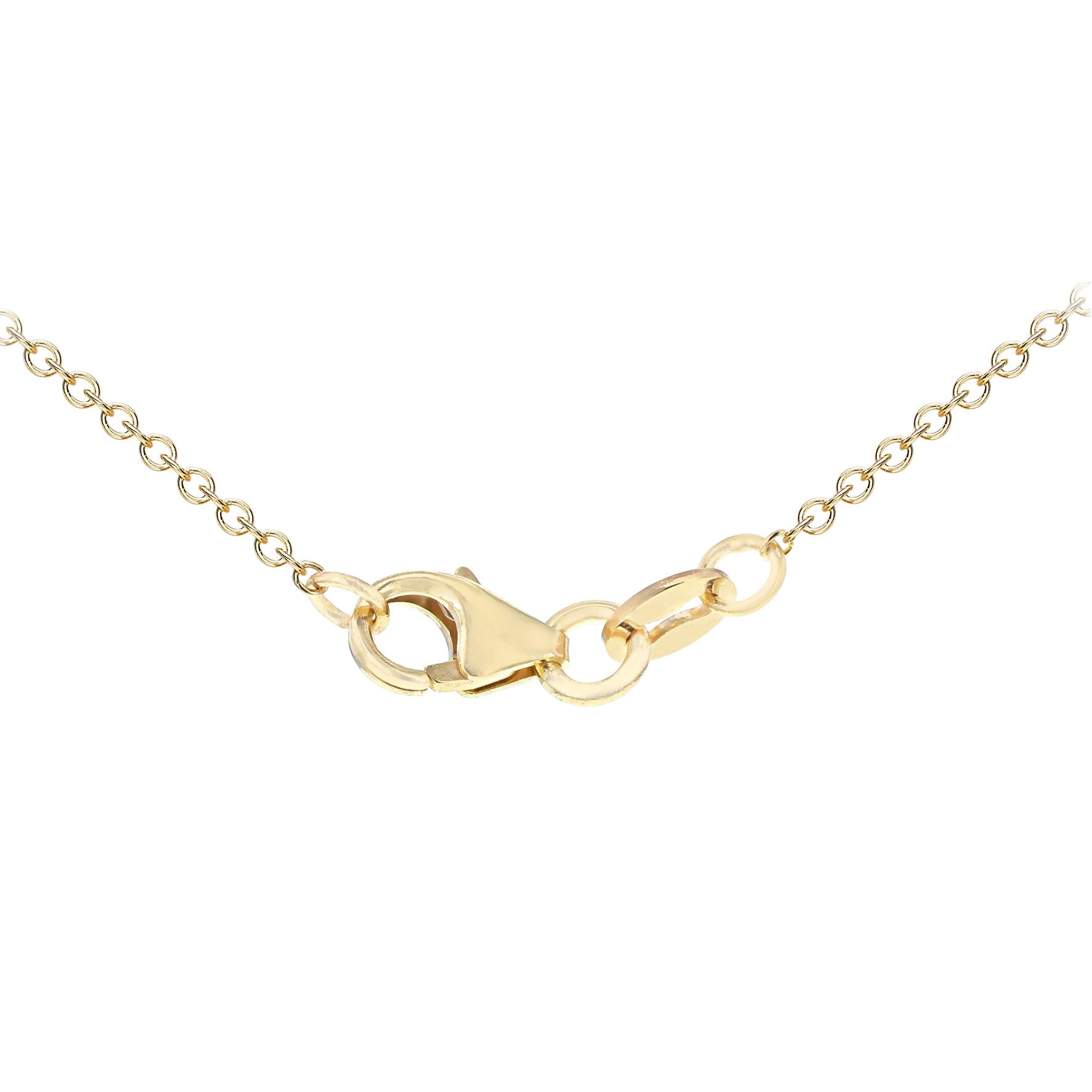 9ct Yellow Gold Cubic Zirconia 7.6mm Halo Sliding Pendant Necklace 46CM/18'