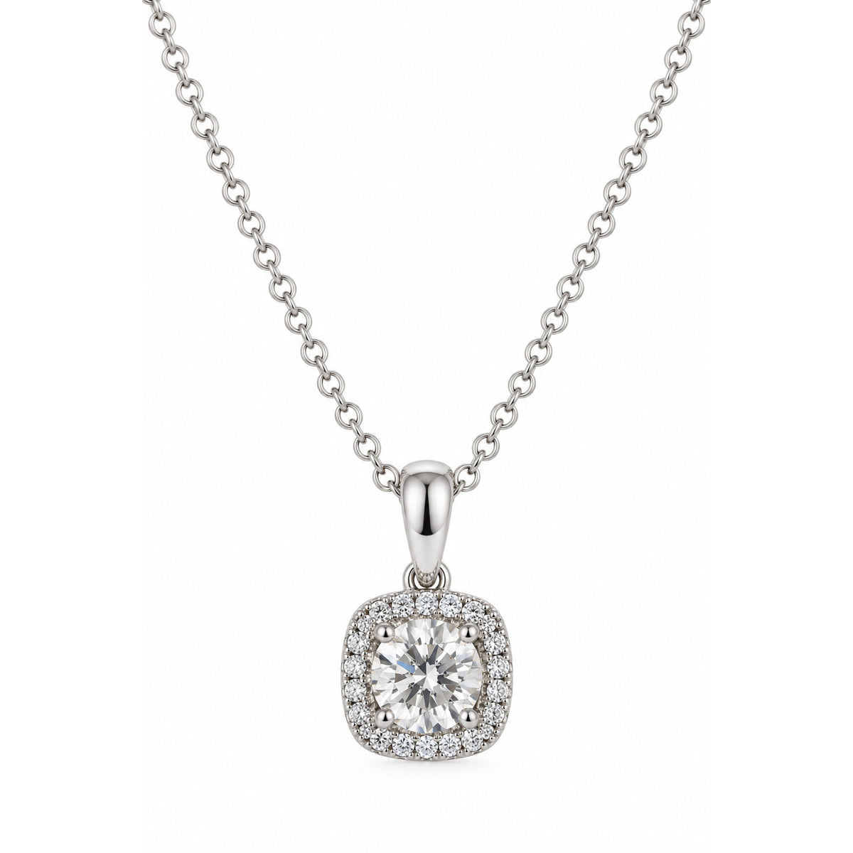 18ct White Gold Diamond Pendant