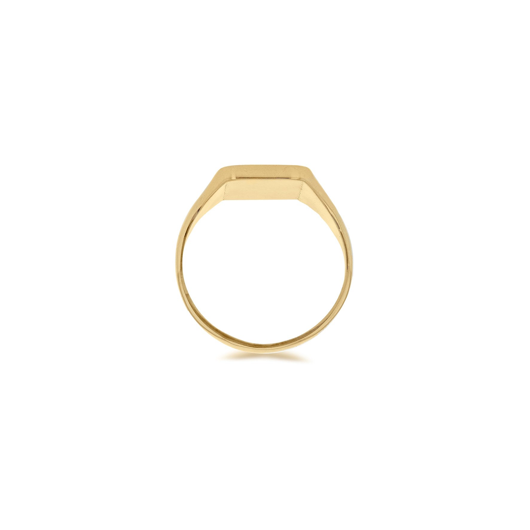 9ct Yellow Gold Square Half Engraved Signet Ring