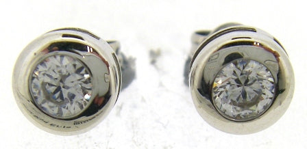 9ct White Gold Cubic Zirconia Stud Earrings