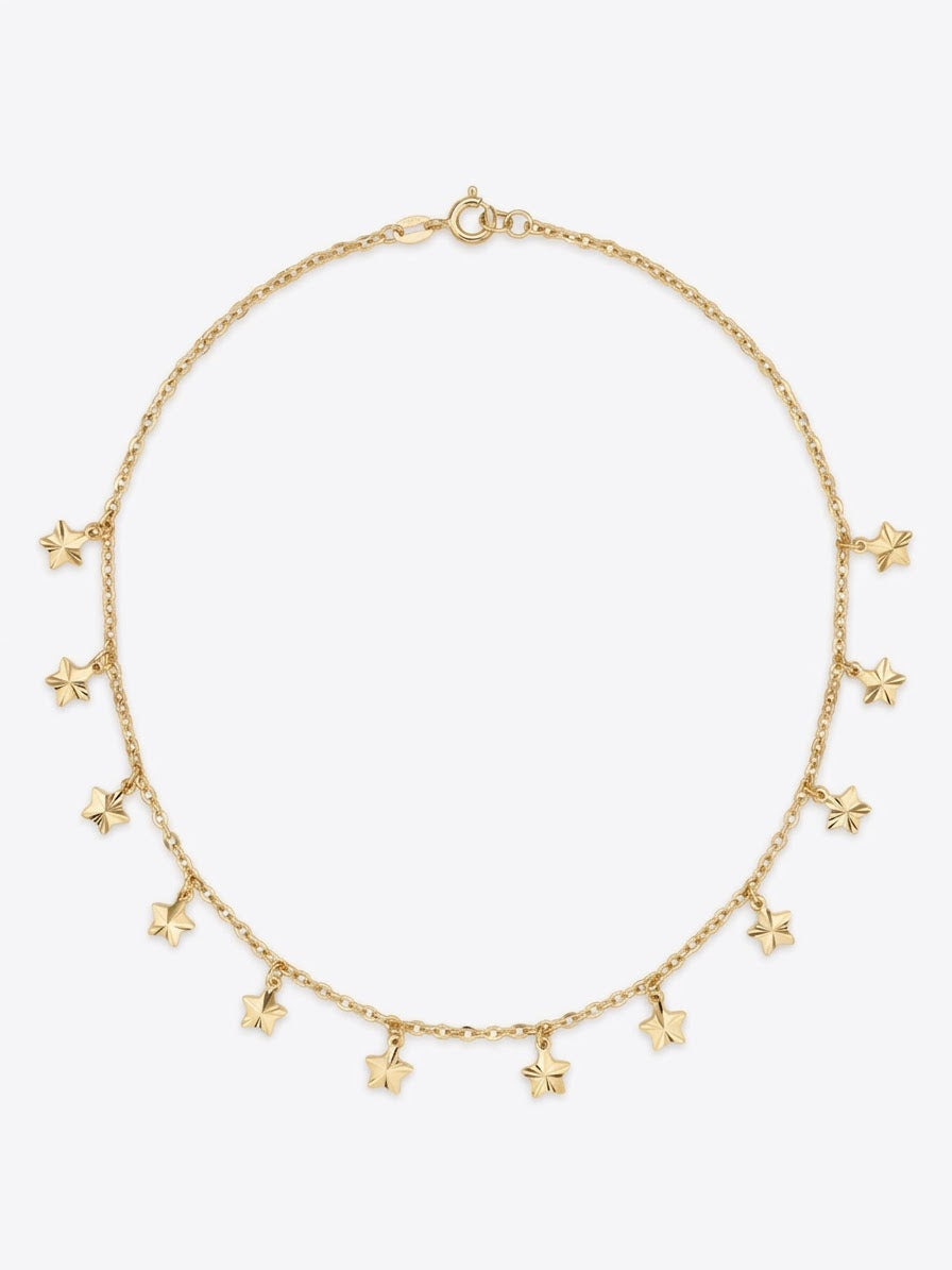 9ct Yellow Gold Star Chain Necklace
