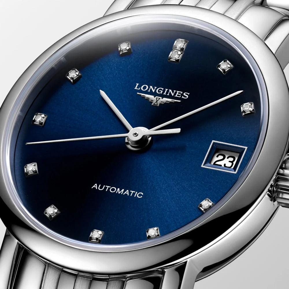 Longines Elegant Collection 25.5mm Blue Dial Automatic Ladies Watch