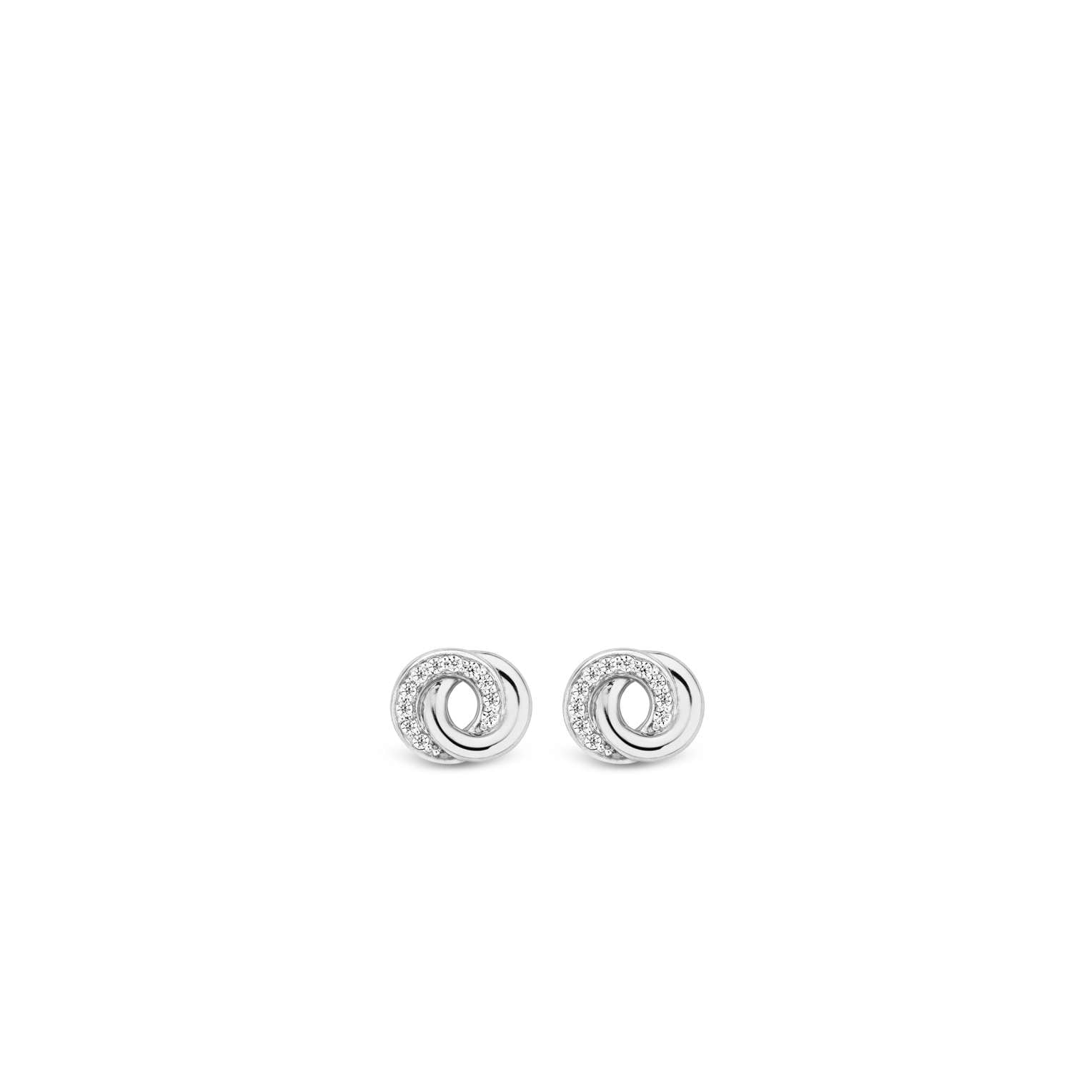 Ti Sento Sterling Silver & Cubic Zirconia Interlocking Circles Earrings