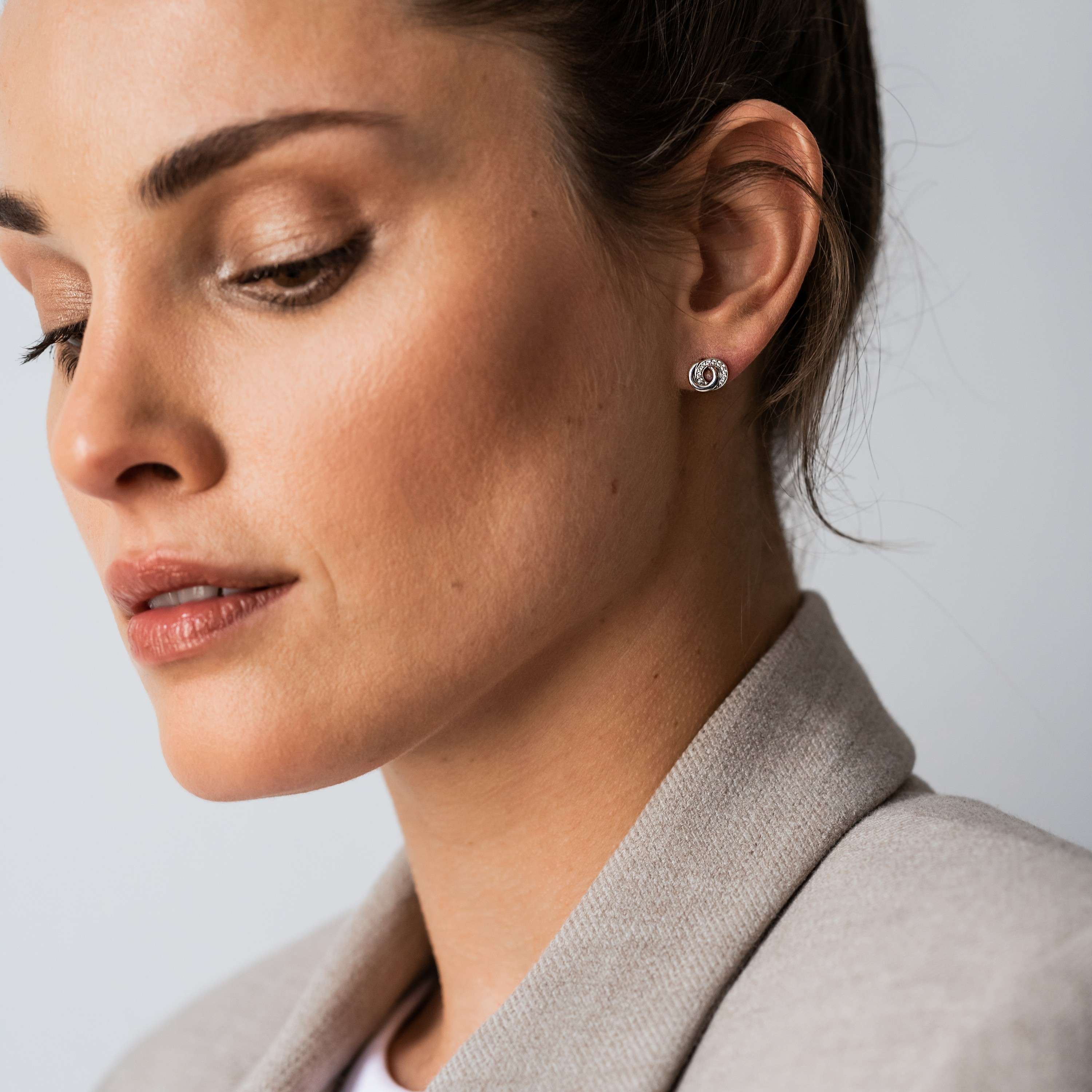 Ti Sento Sterling Silver & Cubic Zirconia Interlocking Circles Earrings