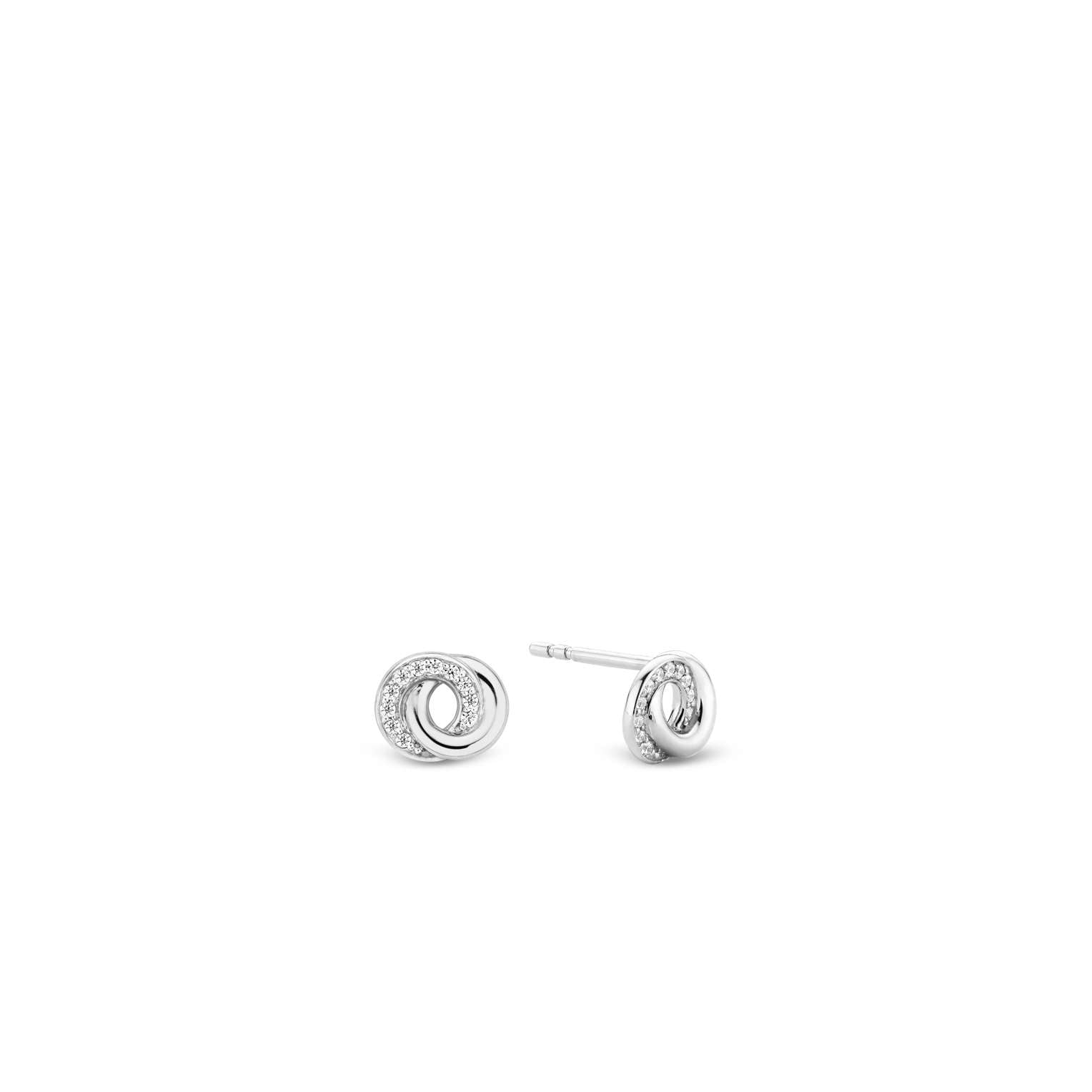 Ti Sento Sterling Silver & Cubic Zirconia Interlocking Circles Earrings