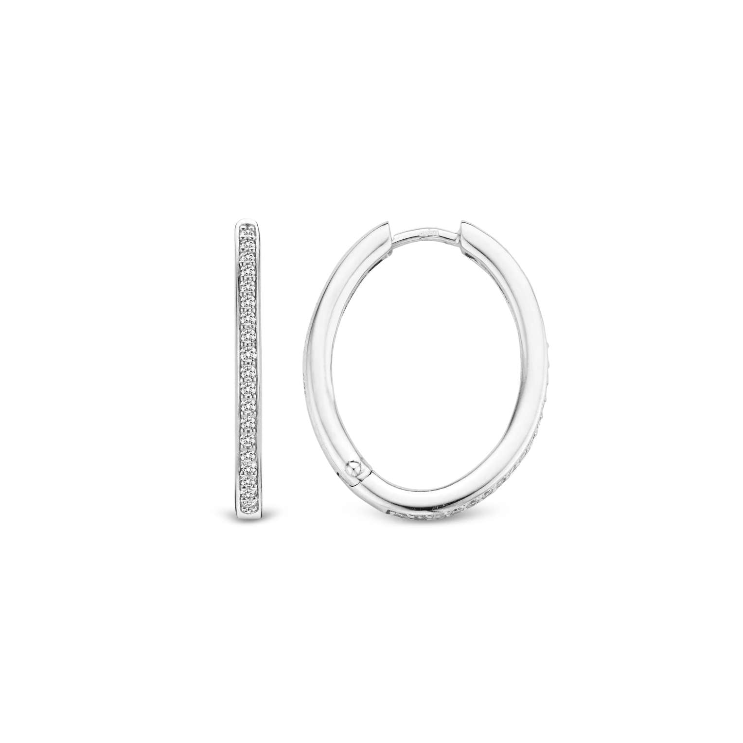 Ti Sento Ti Sneto - Sterling Silver Oval Cubic Zirconia Earrings