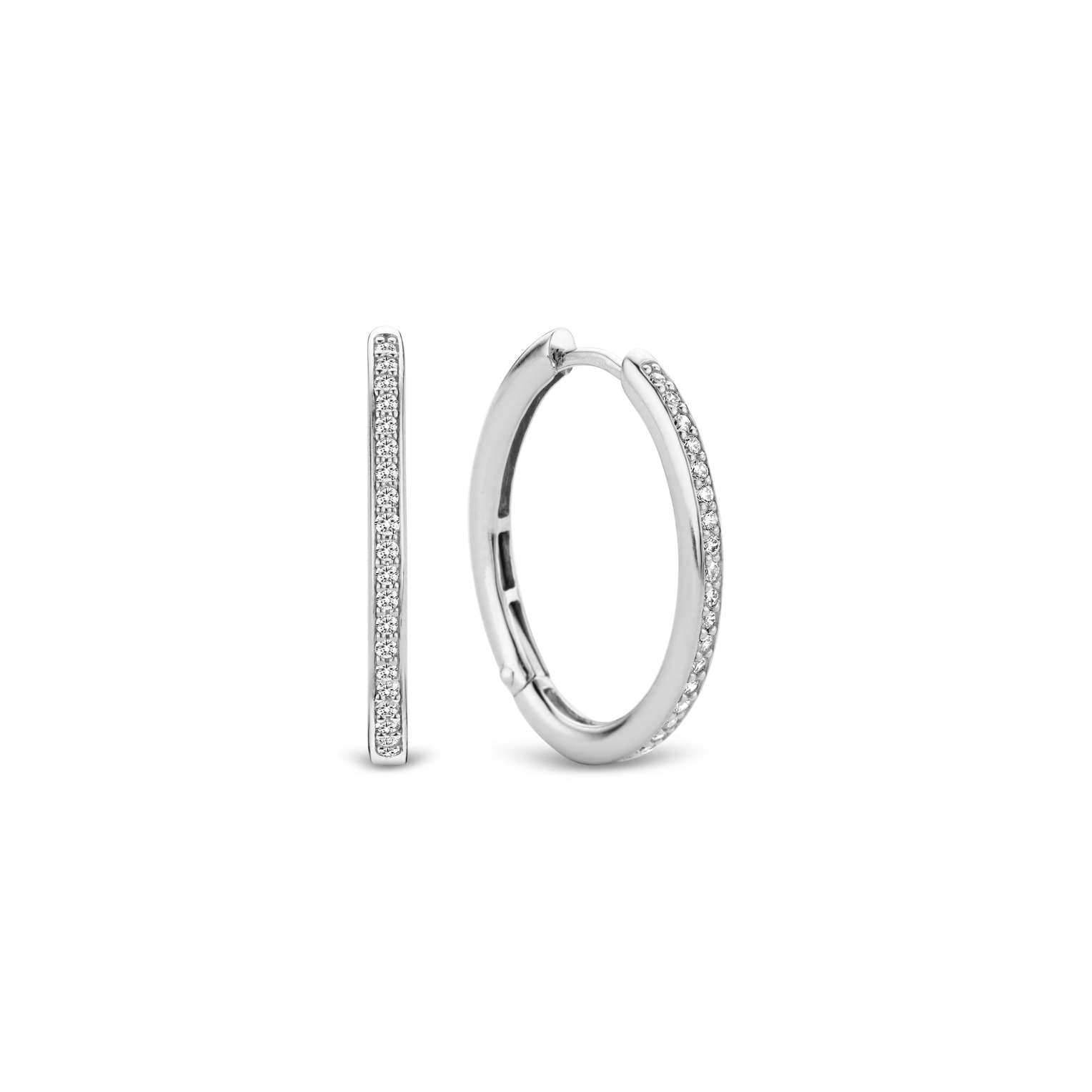 Ti Sento Ti Sneto - Sterling Silver Oval Cubic Zirconia Earrings