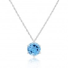 9ct White Gold Blue Topaz Pendant